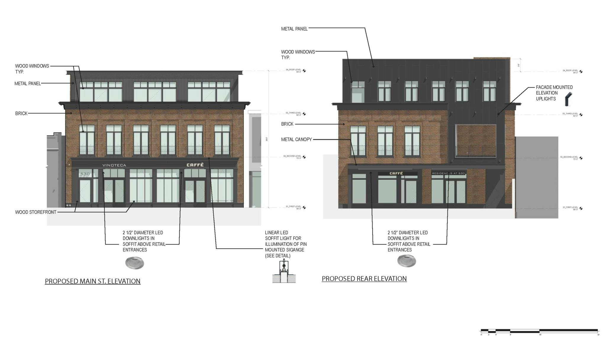 530 MAIN ST Proposed Front and Rear Elevations