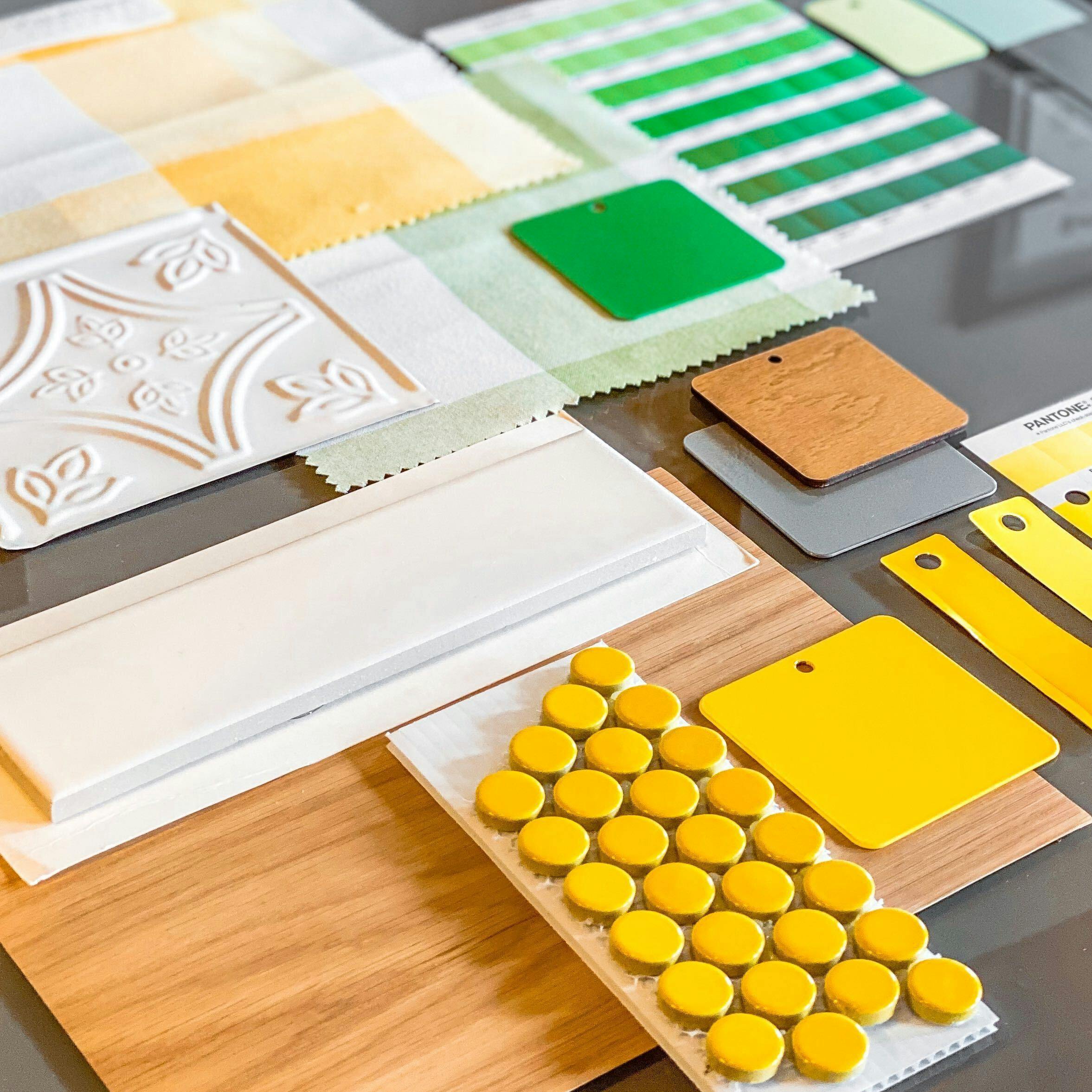 We’re creating a bright, friendly, and refreshing atmosphere with this citrus-inspired material palette.